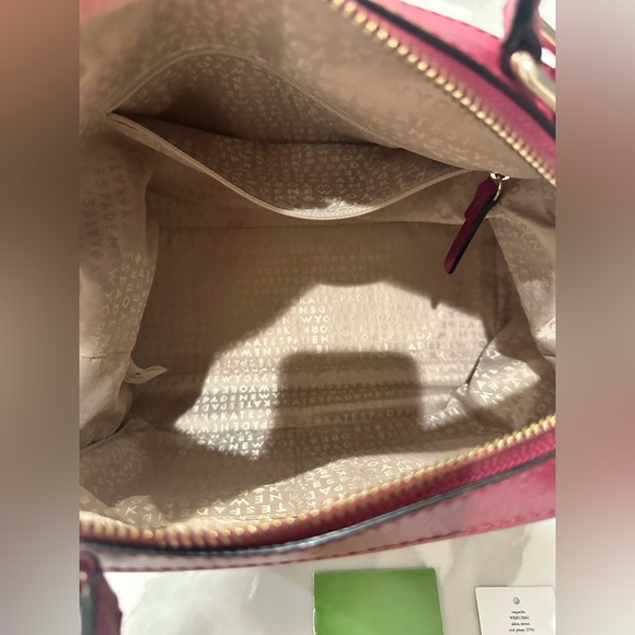 EUC Kate Spade $398 Cruiser Allen St Raquelle Leather Tote Bag Plum Red - Picture 9 of 14